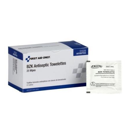 First Aid Only Antiseptic Wipes, PK25 51028
